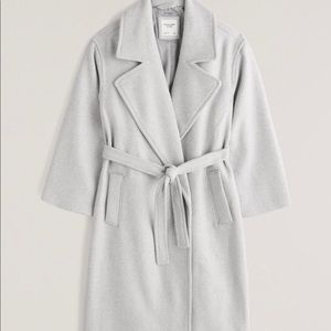 Abercrombie & Fitch Slouchy Belted Wool Coat